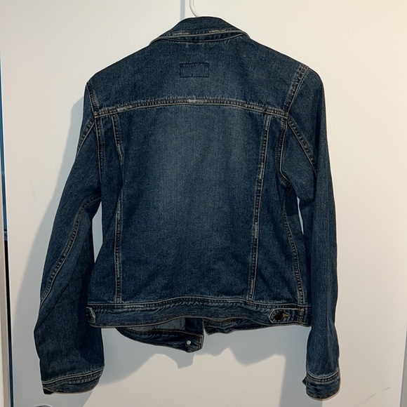 American Eagle Outfitters AEO Denim Vintage Jean Jacket Dark Wash Distressed - Picture 4 of 5